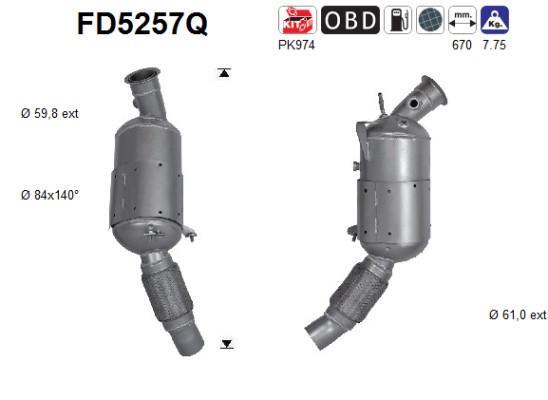 Filtro de partículas (FAP Diesel) AS ref. FD5257Q