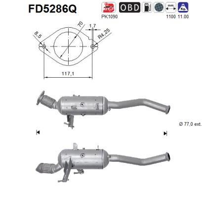 Filtro de partículas (FAP Diesel) AS ref. FD5286Q