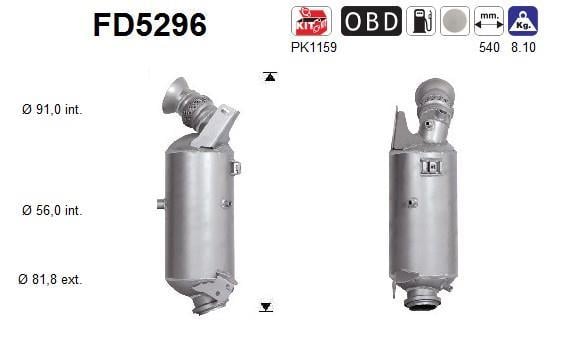 Filtre à particules / FAP (FAP diesel) AS ref. FD5296
