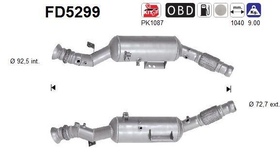 Filtre à particules / FAP (FAP diesel) AS ref. FD5299