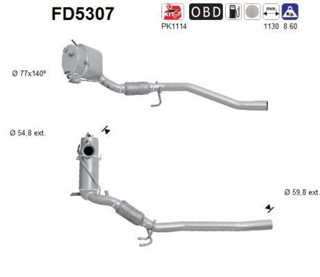 Filtre à particules / FAP (FAP diesel) AS ref. FD5307