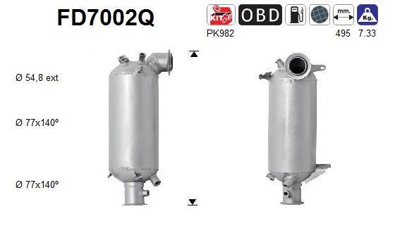 Filtre à particules / FAP (FAP diesel) AS ref. FD7002Q
