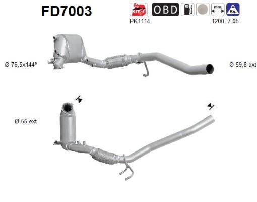 Filtro de partículas (FAP Diesel) AS ref. FD7003