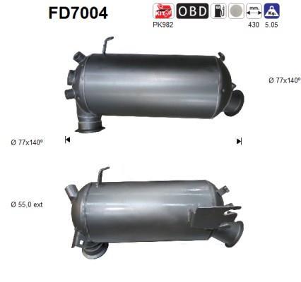 Filtre à particules / FAP (FAP diesel) AS ref. FD7004