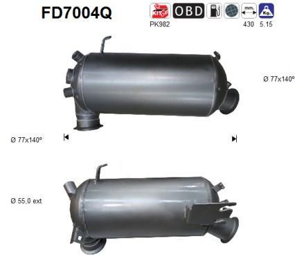 Filtre à particules / FAP (FAP diesel) AS ref. FD7004Q