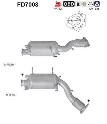 Filtre à particules / FAP (FAP diesel) AS ref. FD7008