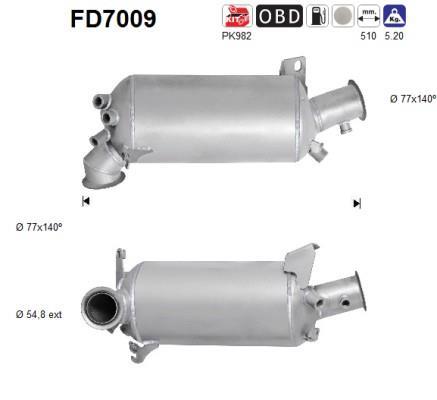 Filtre à particules / FAP (FAP diesel) AS ref. FD7009