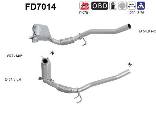 Filtre à particules / FAP (FAP diesel) AS ref. FD7014