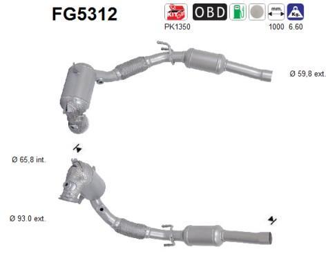 Filtre à particules / FAP (FAP diesel) AS ref. FG5312