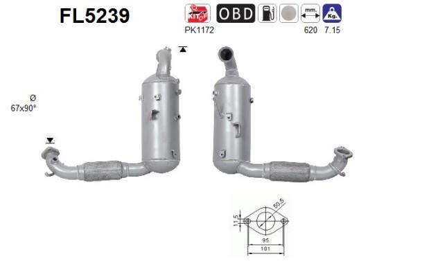 Filtre à particules / FAP (FAP diesel) AS ref. FL5239