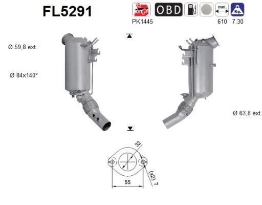 Filtre à particules / FAP (FAP diesel) AS ref. FL5291