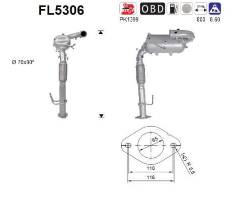 Filtre à particules / FAP (FAP diesel) AS ref. FL5306