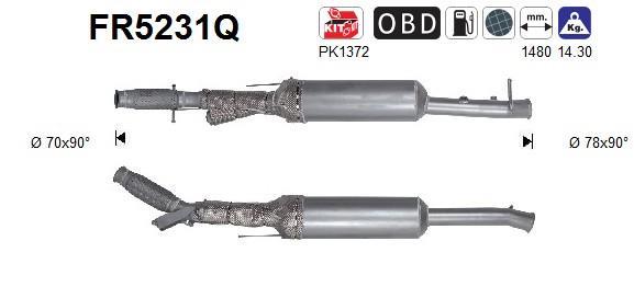 Filtro de partículas (FAP Diesel) AS ref. FR5231Q