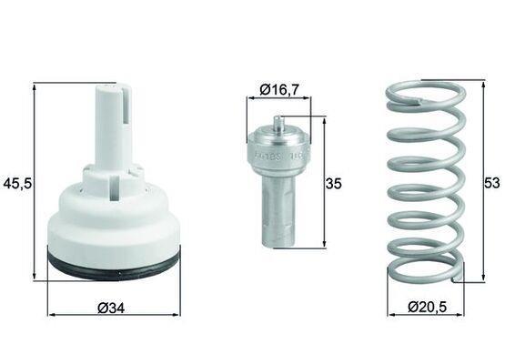 Thermostat d'eau (Calorstat) MAHLE Aftermarket ref. TX 182 87D