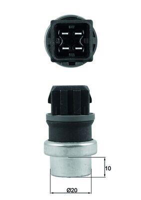 Sensor de temperatura motor MAHLE Aftermarket ref. TSE 24