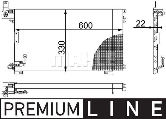 Condenseur, climatisation (Radiateur de climatisation) MAHLE Aftermarket ref. AC 188 000P