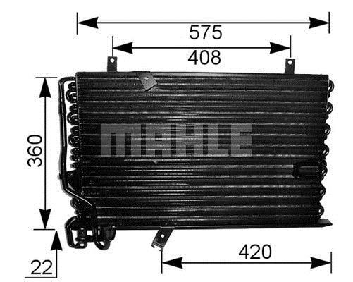 Condenseur, climatisation (Radiateur de climatisation) MAHLE Aftermarket ref. AC 205 000S