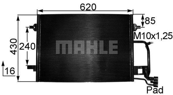 Condenseur, climatisation (Radiateur de climatisation) MAHLE Aftermarket ref. AC 241 000S