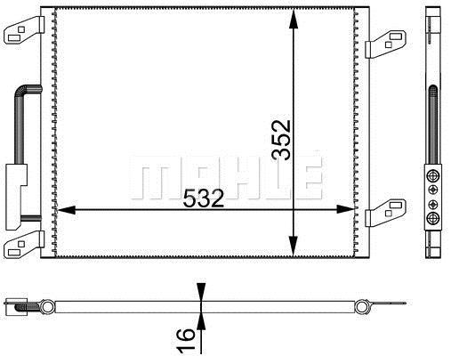 Condenseur, climatisation (Radiateur de climatisation) MAHLE Aftermarket ref. AC 328 000S