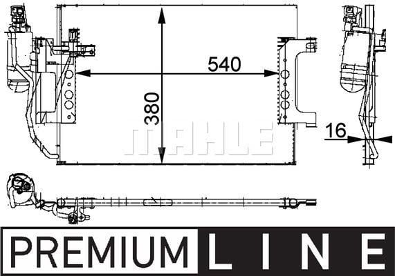 Condenseur, climatisation (Radiateur de climatisation) MAHLE Aftermarket ref. AC 351 000P