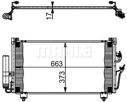 Condenseur, climatisation (Radiateur de climatisation) MAHLE Aftermarket ref. AC 361 000S