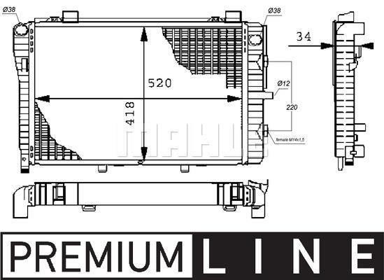 Radiateur moteur (Radiateur de refroidissement) MAHLE Aftermarket ref. CR 252 000P