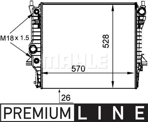 Radiateur moteur (Radiateur de refroidissement) MAHLE Aftermarket CR 1359 000P