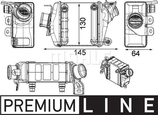 Intercooler, échangeur (Refroidisseur d'air) MAHLE Aftermarket ref. CI 464 000P