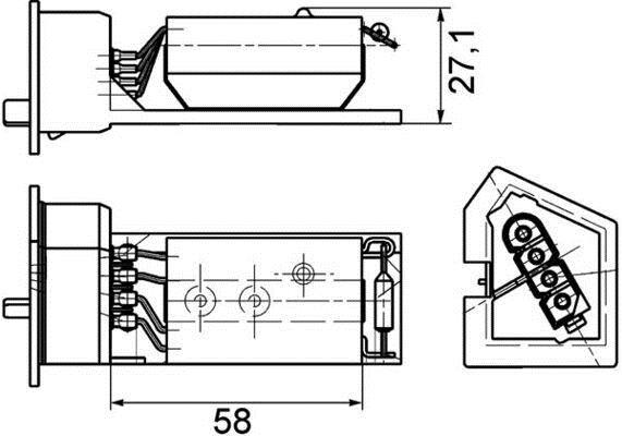 Résistance, pulseur d'air habitacle (Élément de commande, chauffage/ventilation) MAHLE Aftermarket ABR 11 000P