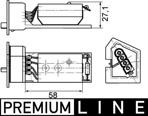 Résistance, pulseur d'air habitacle (Élément de commande, chauffage/ventilation) MAHLE Aftermarket ABR 11 000P