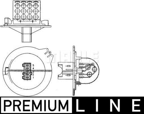 Résistance, pulseur d'air habitacle (Élément de commande, chauffage/ventilation) MAHLE Aftermarket ABR 19 000P