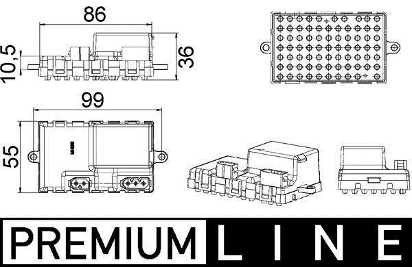 Régulateur, pulseur d'air habitacle (Élément de commande, chauffage/ventilation) MAHLE Aftermarket ref. ABR 34 000P