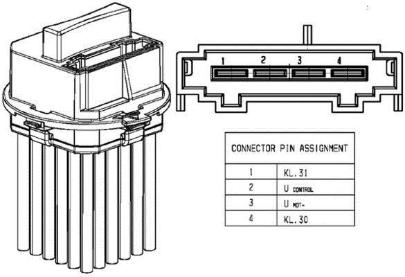 Régulateur, pulseur d'air habitacle (Élément de commande, chauffage/ventilation) MAHLE Aftermarket ref. ABR 53 000P
