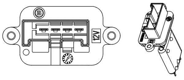 Résistance, pulseur d'air habitacle (Élément de commande, chauffage/ventilation) MAHLE Aftermarket ref. ABR 88 000P