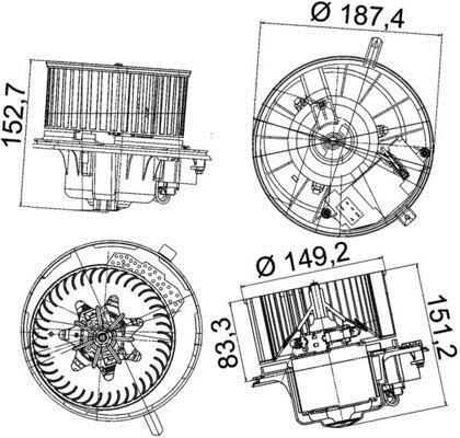 Pulseur d'air habitacle (Ventilateur habitacle) MAHLE Aftermarket AB 149 000P