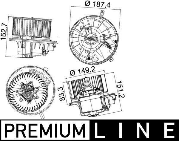 Pulseur d'air habitacle (Ventilateur habitacle) MAHLE Aftermarket AB 149 000P
