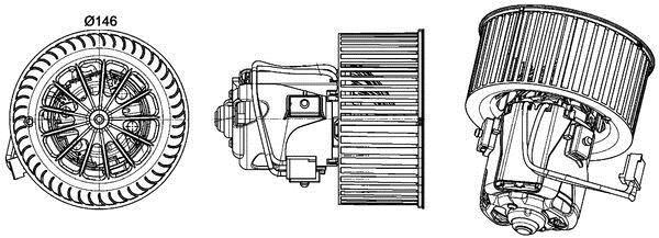 Pulseur d'air habitacle (Ventilateur habitacle) MAHLE Aftermarket ref. AB 150 000P