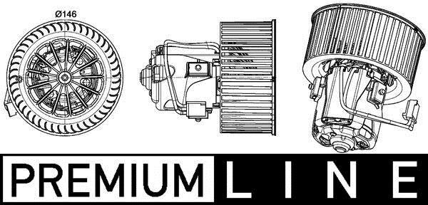 Pulseur d'air habitacle (Ventilateur habitacle) MAHLE Aftermarket ref. AB 150 000P