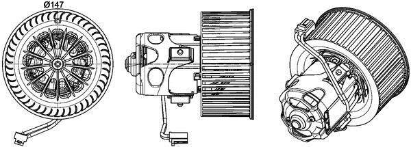 Pulseur d'air habitacle (Ventilateur habitacle) MAHLE Aftermarket ref. AB 151 000P