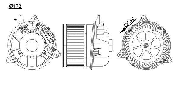 Pulseur d'air habitacle (Ventilateur habitacle) MAHLE Aftermarket ref. AB 195 000S