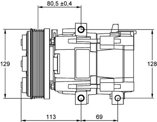Compresseur, climatisation MAHLE Aftermarket ref. ACP 101 000P
