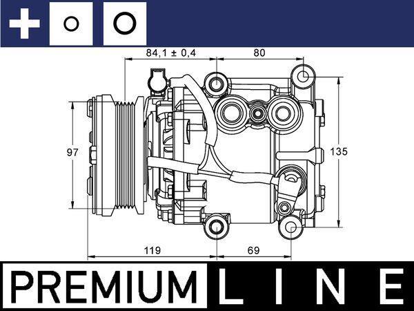 Compresseur, climatisation MAHLE Aftermarket ref. ACP 106 000P