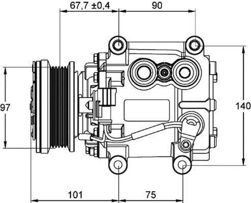 Compresseur, climatisation MAHLE Aftermarket ref. ACP 1099 000P
