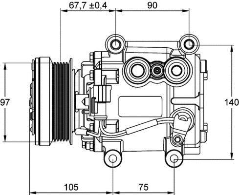 Compresseur, climatisation MAHLE Aftermarket ref. ACP 1113 000P