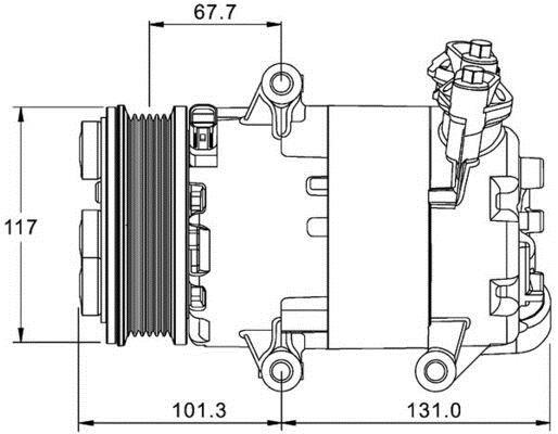 Compresseur, climatisation MAHLE Aftermarket ref. ACP 1330 000P