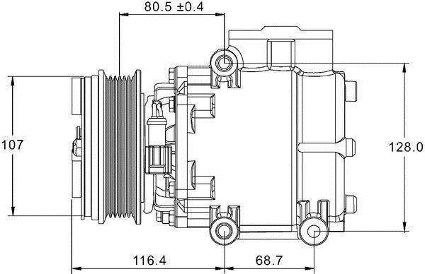 Compresseur, climatisation MAHLE Aftermarket ref. ACP 1337 000P