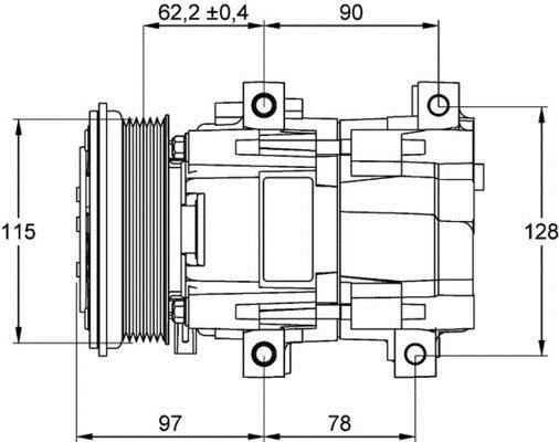 Compresseur, climatisation MAHLE Aftermarket ref. ACP 153 000P