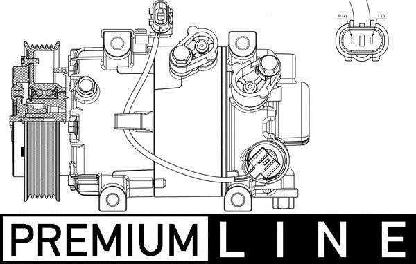 Compresseur, climatisation MAHLE Aftermarket ref. ACP 628 000P
