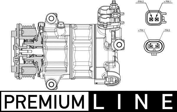 Compresseur, climatisation MAHLE Aftermarket ref. ACP 654 000P
