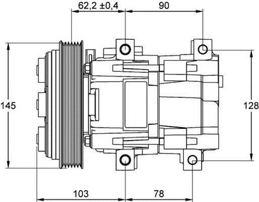 Compresseur, climatisation MAHLE Aftermarket ref. ACP 843 000P